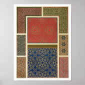 木製のコンパ縁どートと、「アラブ美術 ポスター (正面)