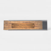 木製のスタイルの銅のバー デスクネームプレート (正面)