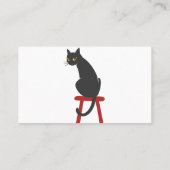 木製のスツールに座っている子猫-背の色を選ぶ 名刺 (裏面)