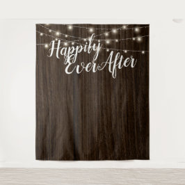 木製のストリングライト ウェディングバックドロップ タペストリー