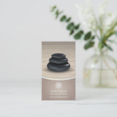 木製のスパの暗灰色のアポイントメントのマッサージの石 予約カード (スタンド正面)