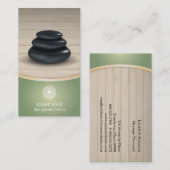 木製のスパの賢人のマッサージの石 名刺 (正面/裏面)