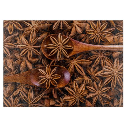 木製のスプーンとアニス カッティングボード (正面)