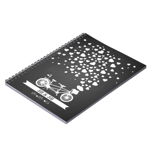 木製のタンデム結婚式の来客名簿のプランナーのノート ノートブック (左側)