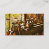 木製のターナー-古い旋盤 名刺 (裏面)