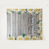 木製のダイジー飾り付き ブライダルシャワー フォトブース タペストリー (正面(横))