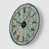 木製のダマスク織パターンヴィンテージの素朴でシックなシャンデリア ラージ壁時計 (傾斜)