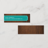 木製のティール（緑がかった色）のテレホンカード コーリングカード (正面/裏面)