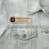 木製のテクスチカスタムャの不動産仲介業者またはエテ実在ートのロゴ 名札 (インサイチュ)