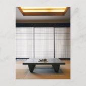 木製のテーブルとモダンスタイルの畳と： ポストカード (正面)