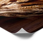 木製のテーブルにビアグラスを置いたビール樽 ポスター (角)