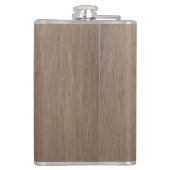 木製のデザインで刻まれるオオカミの遠ぼえ フラスク (裏面)