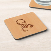 木製のデザインで刻まれる蠍のシルエット コースター (左側)
