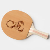 木製のデザインで刻まれる蠍のシルエット 卓球ラケット (横)