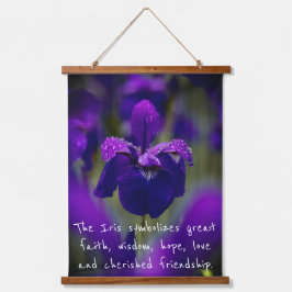 木製のトップウォールタペストリーと虹彩花 吊り下げ型タペストリー