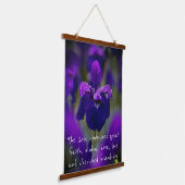 木製のトップウォールタペストリーと虹彩花 吊り下げ型タペストリー (傾斜あり)