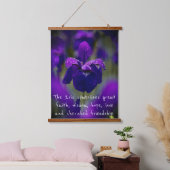 木製のトップウォールタペストリーと虹彩花 吊り下げ型タペストリー (寝室)