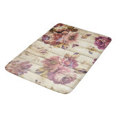 木製のバス・マットのヴィンテージのピンクのバラ バスマット (アングル)