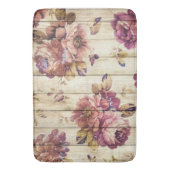 木製のバス・マットのヴィンテージのピンクのバラ バスマット (正面縦)