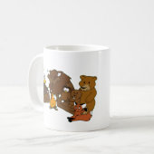 木製のバッジのカモシカのマグ コーヒーマグカップ (正面左)