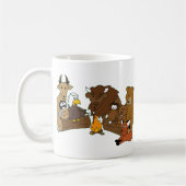 木製のバッジのカモシカのマグ コーヒーマグカップ (左)