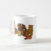 木製のバッジのキツネのマグ コーヒーマグカップ (正面左)