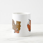 木製のバッジのキツネのマグ コーヒーマグカップ (中央)