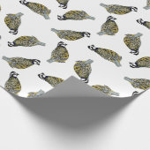 木製のバッジのコリンウズラの紙 ラッピングペーパー (角)