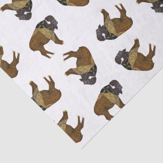 木製のバッジのバッファローのティッシュペーパー 薄葉紙 (詳細)