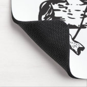 木製のバッジの斧n丸太のマウスパッド マウスパッド (コーナー)