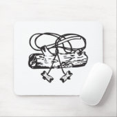 木製のバッジの斧n丸太のマウスパッド マウスパッド (マウス)