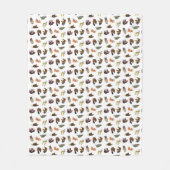 木製のバッジの生き物のトス毛布 フリースブランケット (正面)