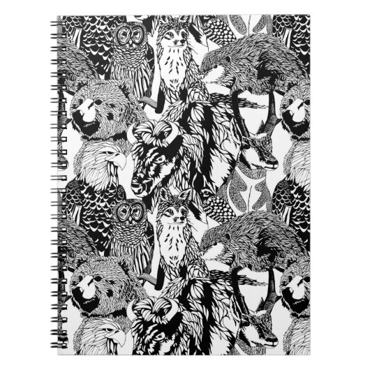 木製のバッジの生き物のノート ノートブック (正面)