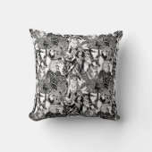 木製のバッジの生き物のモンタージュの枕 クッション (正面)