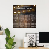 木製のバレル素朴ラ結婚イトの座席表 ポスター (ホームオフィス)