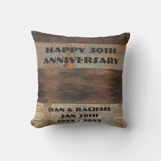 木製のパネルの第30記念日 クッション (正面)