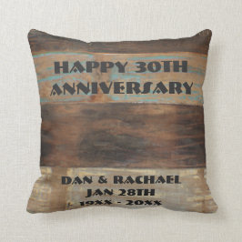木製のパネルの第30記念日 クッション