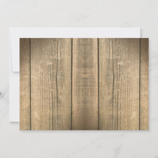 木製のヒマワリの国スタイルのブライダルシャワーの招待 招待状 (裏面)