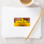 木製のヒマワリの素朴な保存日付ラベル ラベル (インサイチュ)