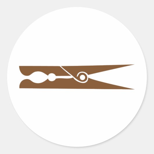 木製のピンピンのアイコン ラウンドシール (正面)