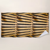 木製のフェンスの柱 ビーチタオル (正面)