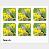 木製のフェンスの灰色のキャットバード スクエアシール (シート)