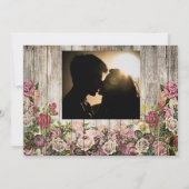 木製のフェンス絵を描とバラカスタム写真 サンキューカード (裏面)