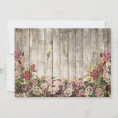 木製のフェンス絵を描とバラカップル写真 セーブザデート (裏面)