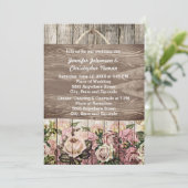 木製のフェンス絵を描バラ結婚 招待状 (スタンド正面)