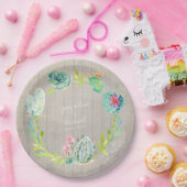 木製のブライダルシャワーの装飾のサボテンのSucculentの砂漠 ペーパープレート (パーティー)