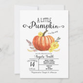 木製のベビーシャワー素朴な少しカボチャ招待状 招待状 (正面)