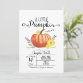 木製のベビーシャワー素朴な少しカボチャ招待状 招待状 (スタンド正面)