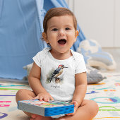 木製のペッカー棒に座って、カスタマイズ可能 ベビーボディスーツ