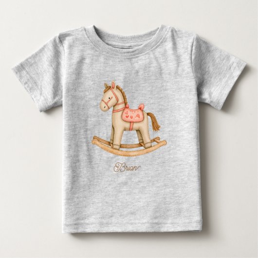 木製のホビーホース ベビーTシャツ (正面)